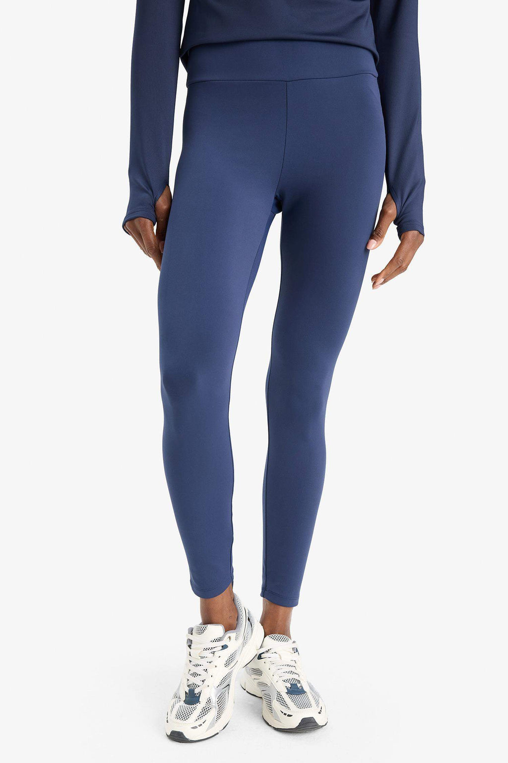 Shaping High Waist Soft Fleece Lined Basic Plain Athletic Leggings