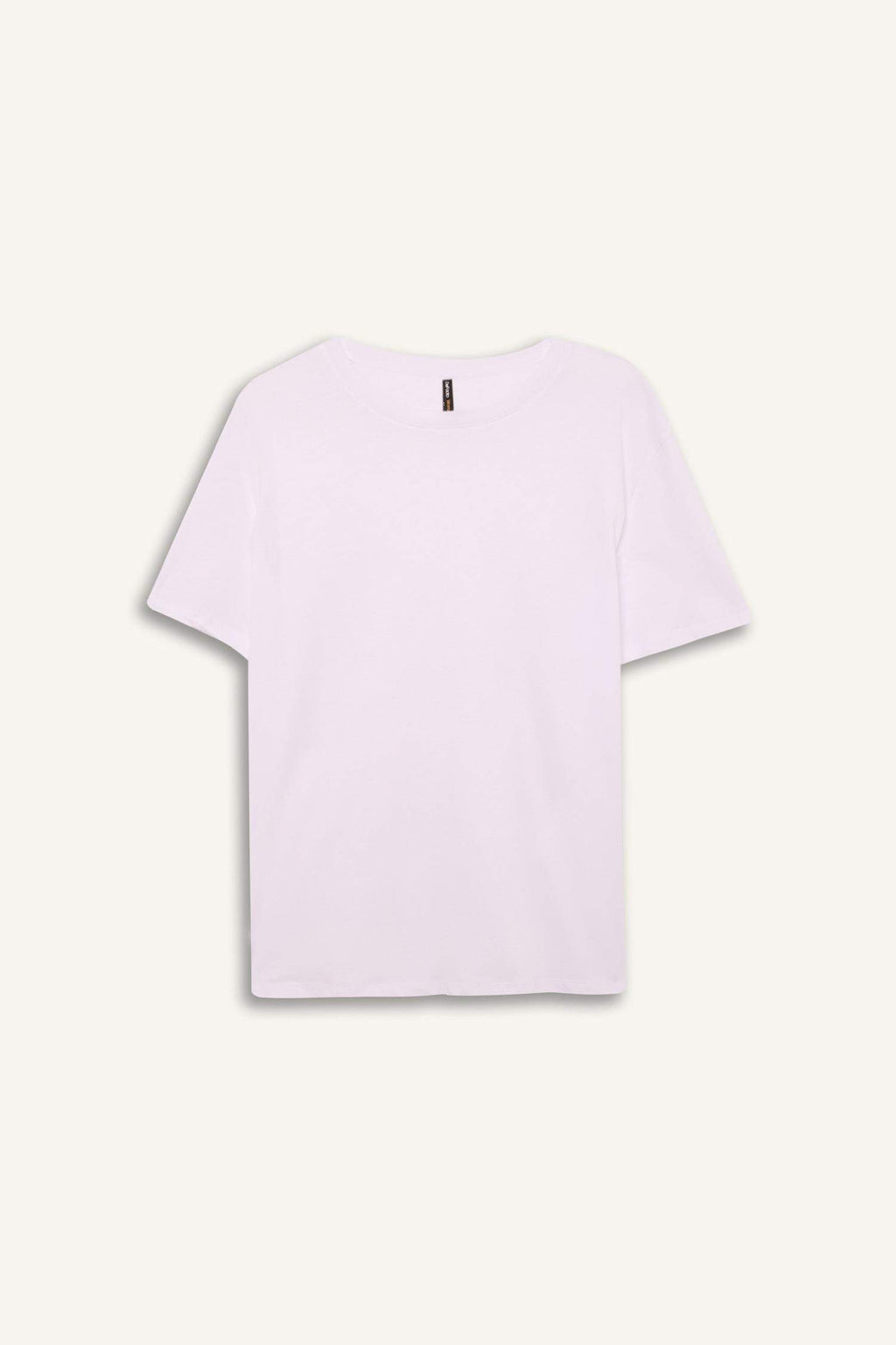 Regular Fit Cycling Collar Basic Flat Combed Short Sleeve T-shirt