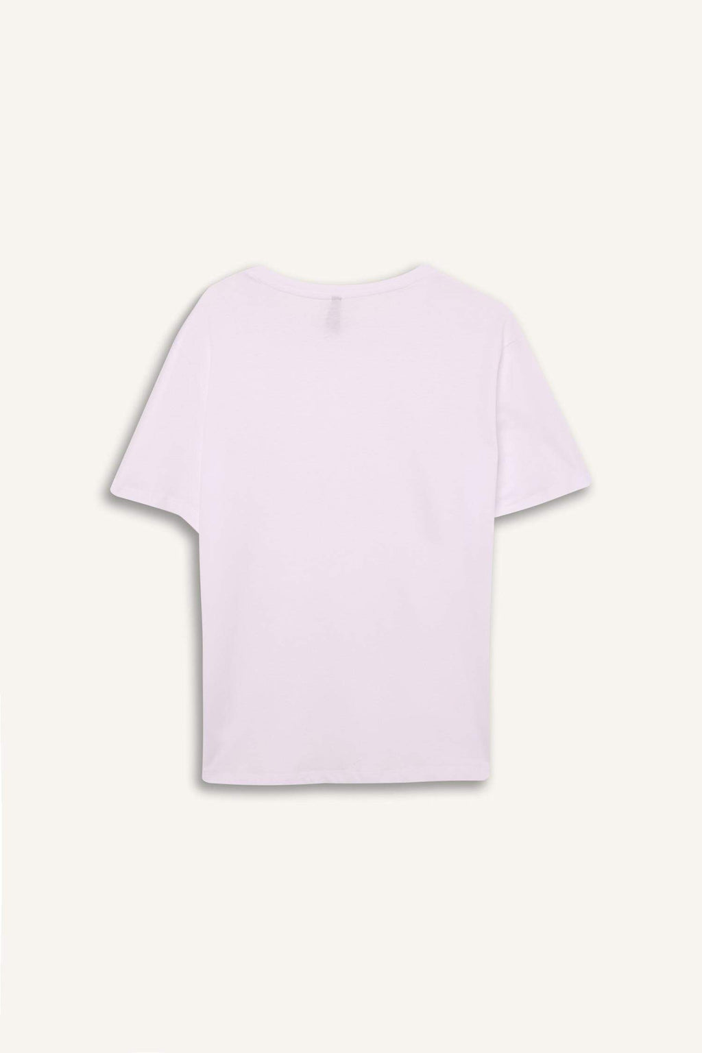 Regular Fit Cycling Collar Basic Flat Combed Short Sleeve T-shirt