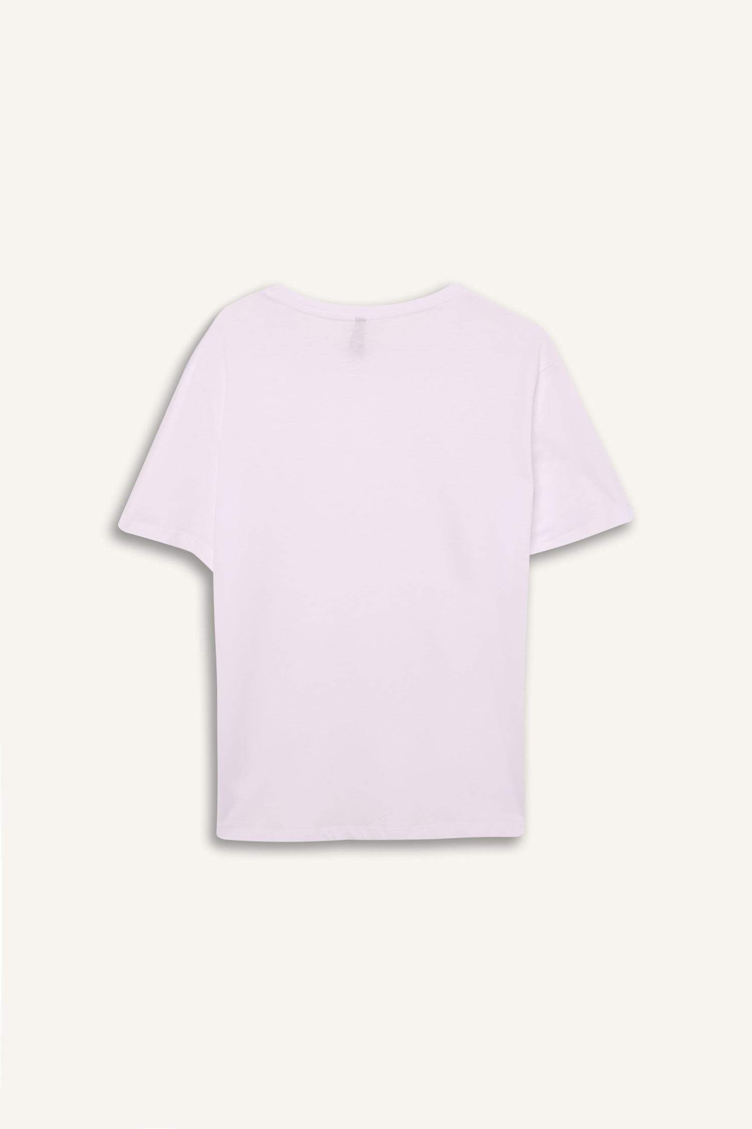 Regular Fit Cycling Collar Basic Flat Combed Short Sleeve T-shirt