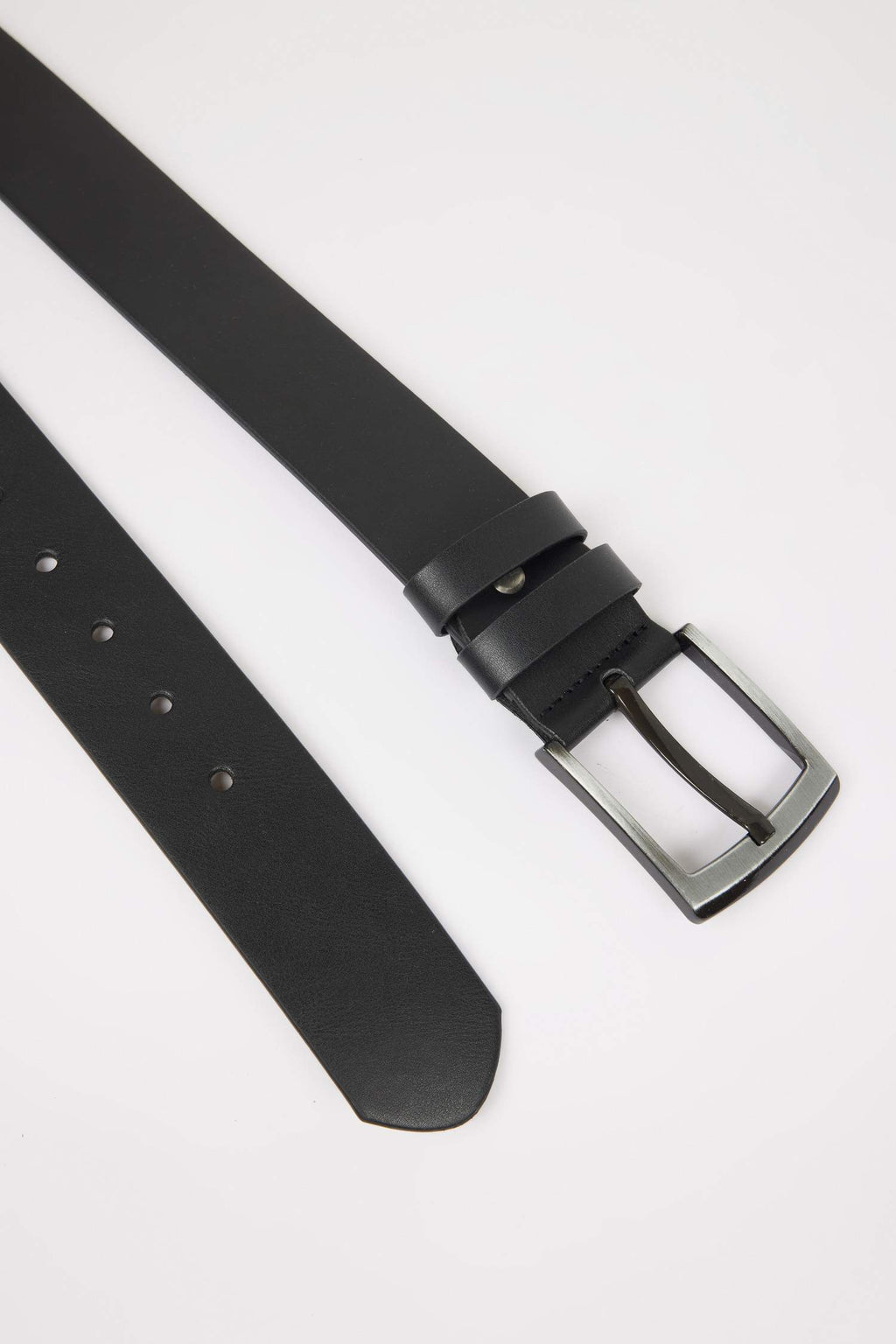 Men's Rectangular Buckle Faux Leather Jean Belt