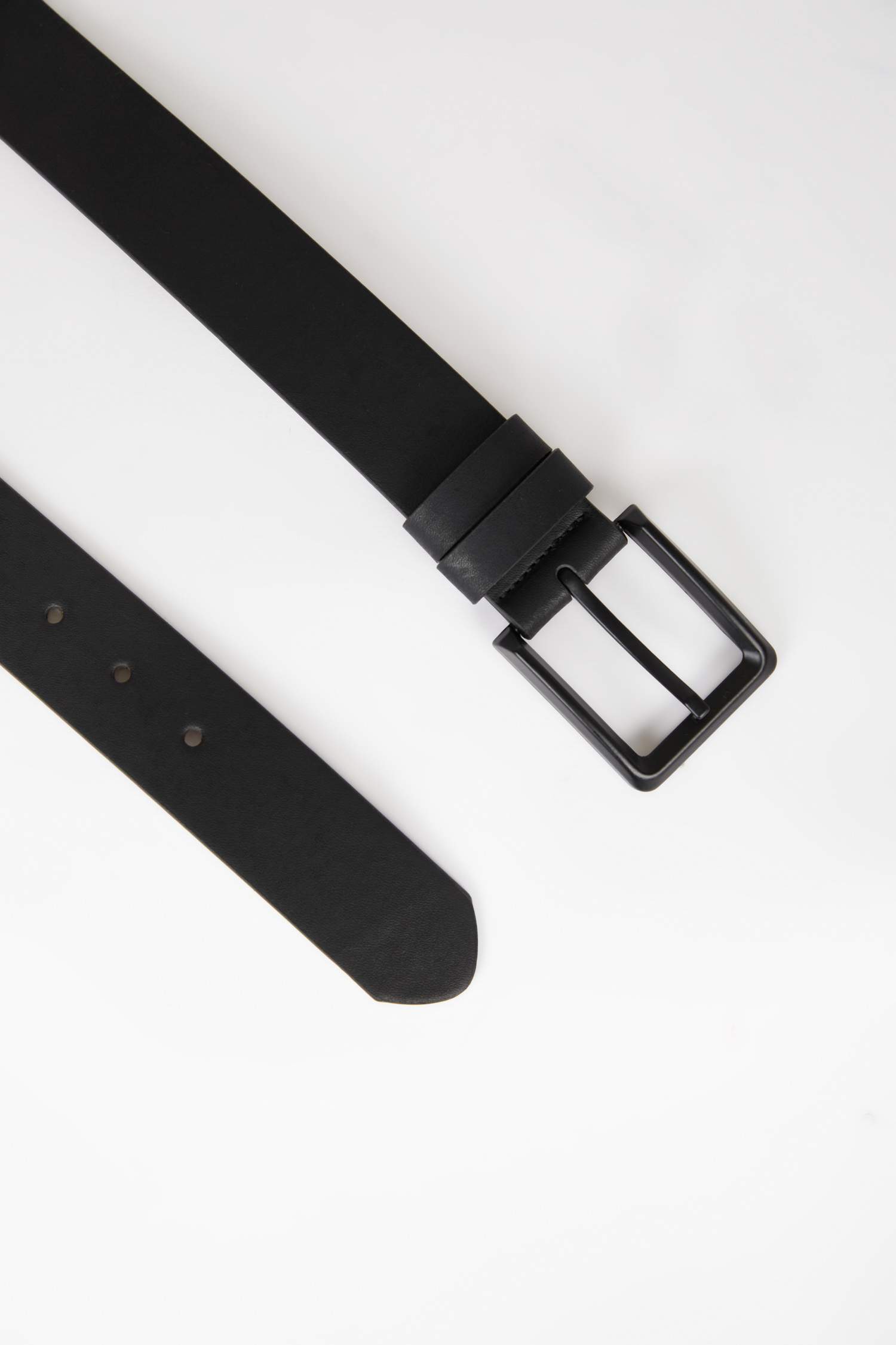 Mens Rectangular Buckle Faux Leather Jean Belt