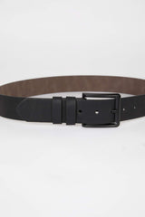 Mens Rectangular Buckle Faux Leather Jean Belt