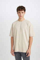 Oversize Fit Crew Neck Basic Heavy Fabric T-Shirt