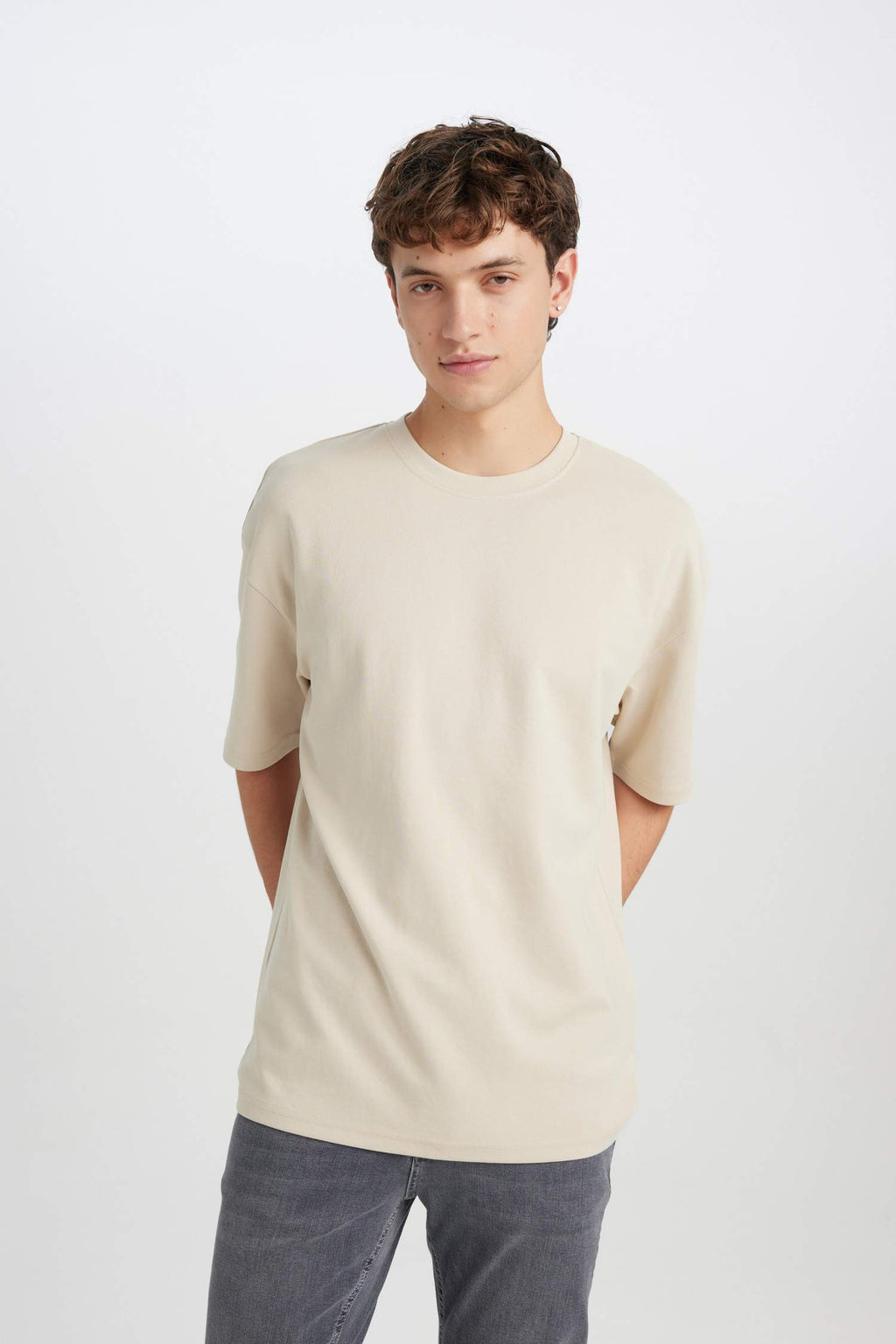 Oversize Fit Crew Neck Basic Heavy Fabric T-Shirt