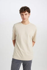 Oversize Fit Crew Neck Basic Heavy Fabric T-Shirt