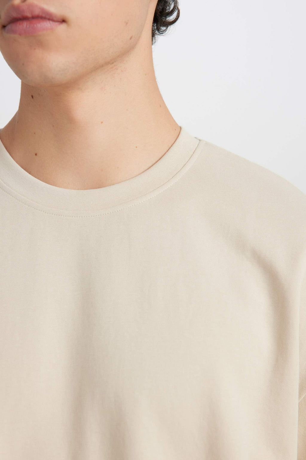 Oversize Fit Crew Neck Basic Heavy Fabric T-Shirt