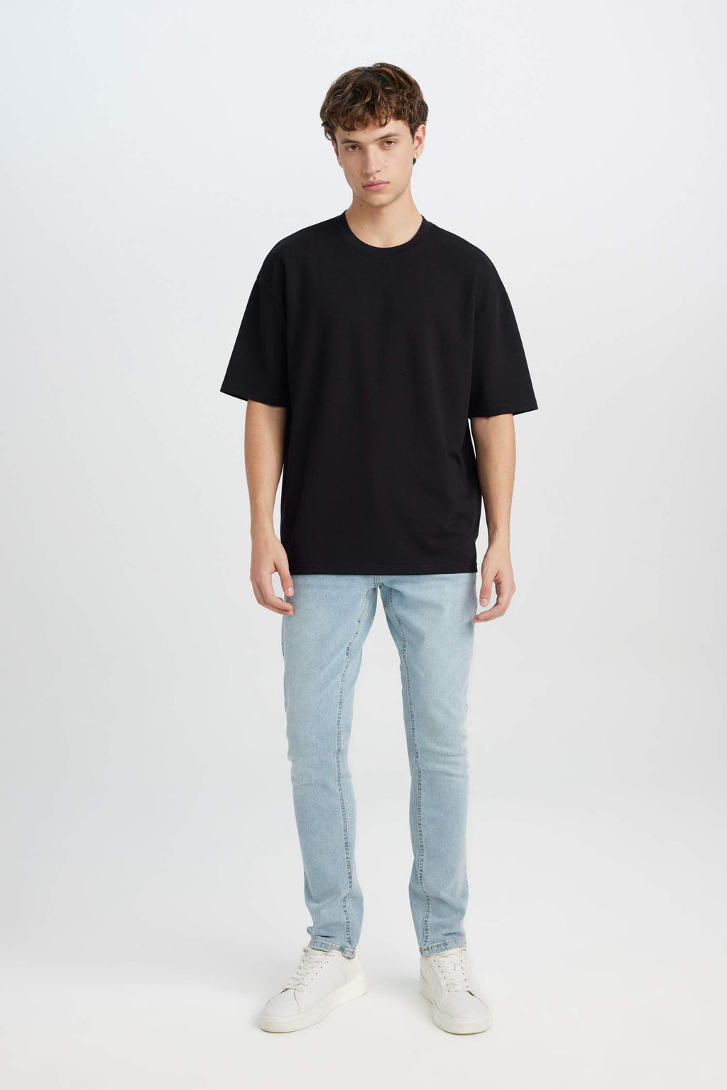 Oversize Fit Crew Neck Basic Heavy Fabric T-Shirt