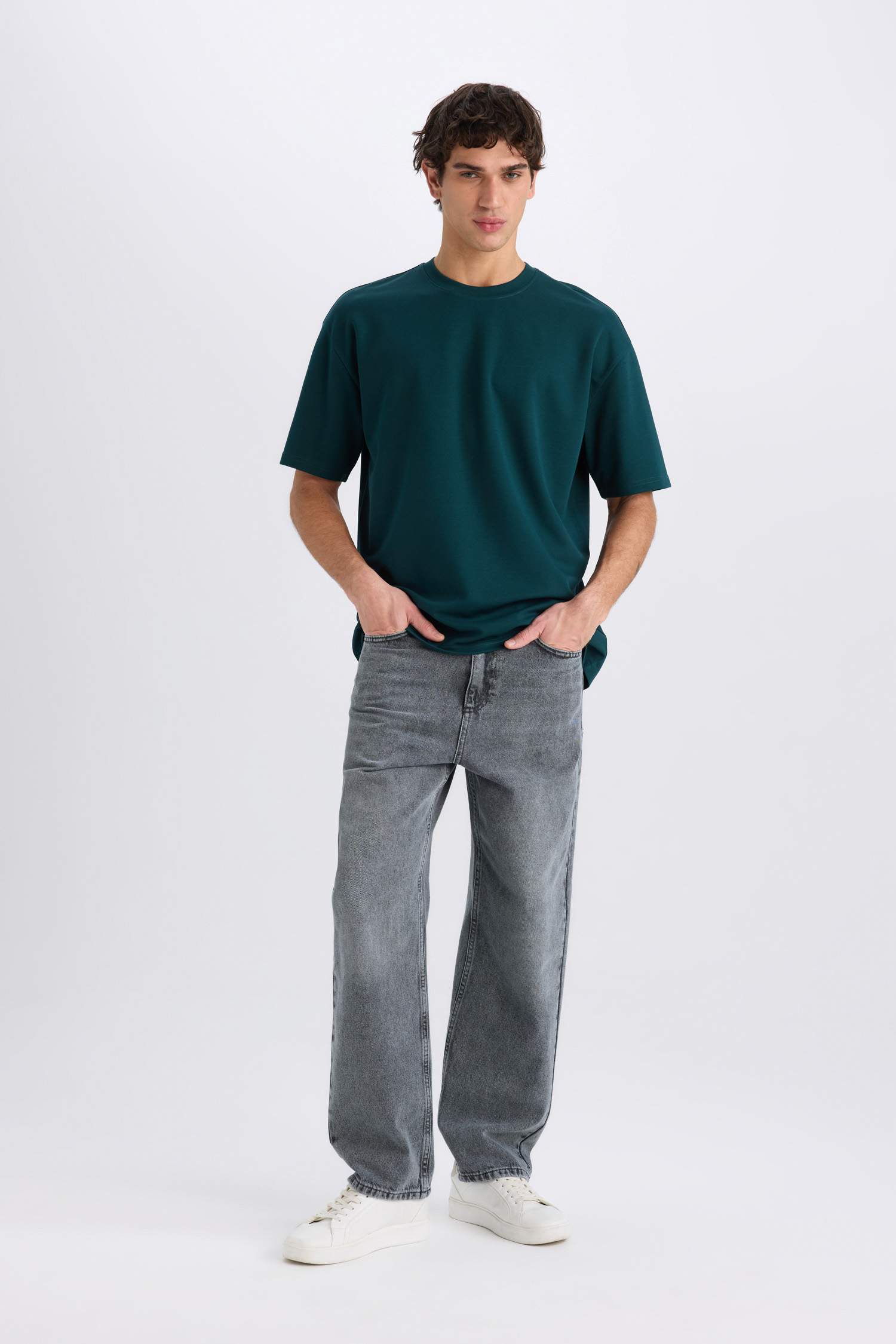 Oversize Fit Crew Neck Basic Heavy Fabric T-Shirt