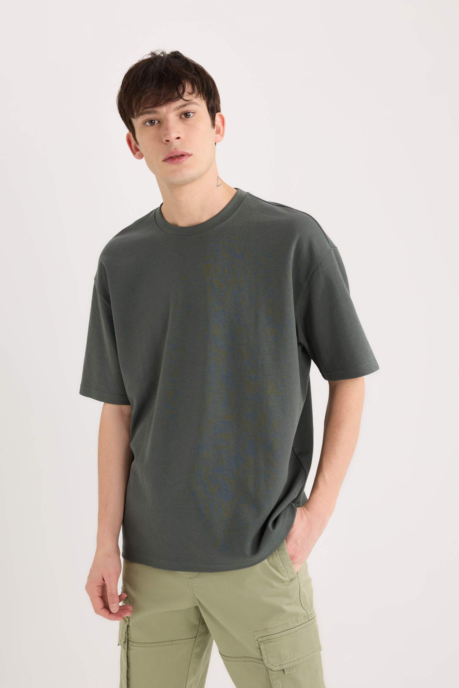 Oversize Fit Crew Neck Basic Heavy Fabric T-Shirt
