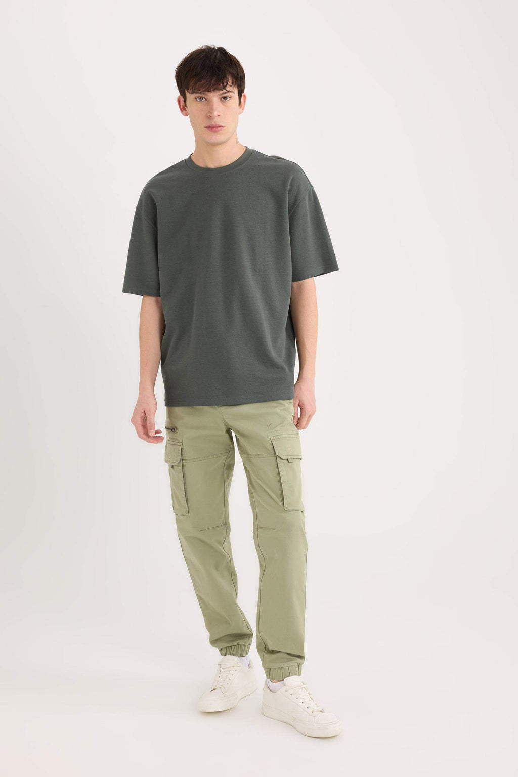 Oversize Fit Crew Neck Basic Heavy Fabric T-Shirt