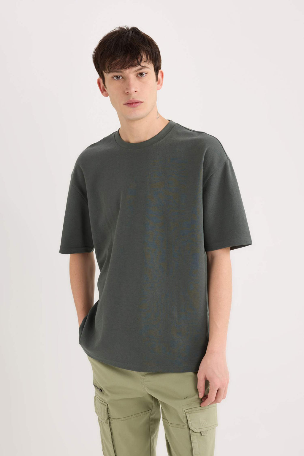 Oversize Fit Crew Neck Basic Heavy Fabric T-Shirt