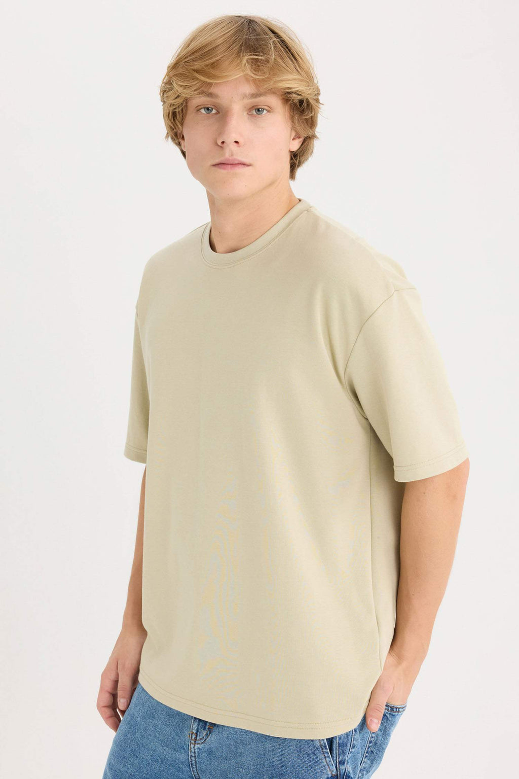 Oversize Fit Crew Neck Basic Heavy Fabric T-Shirt