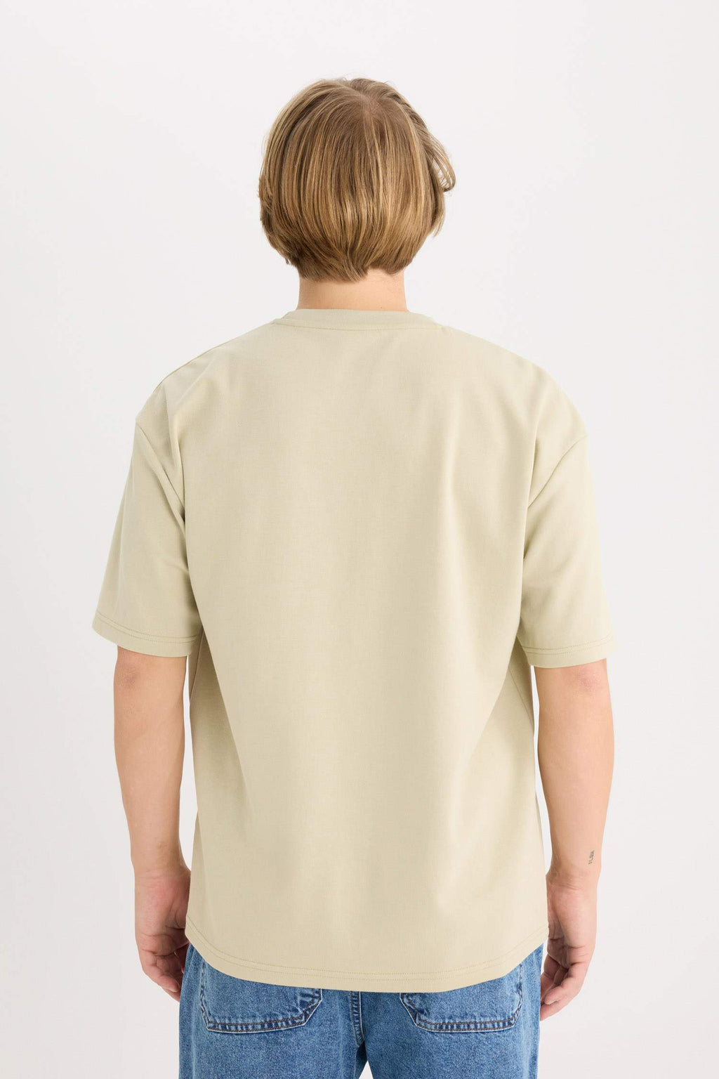 Oversize Fit Crew Neck Basic Heavy Fabric T-Shirt