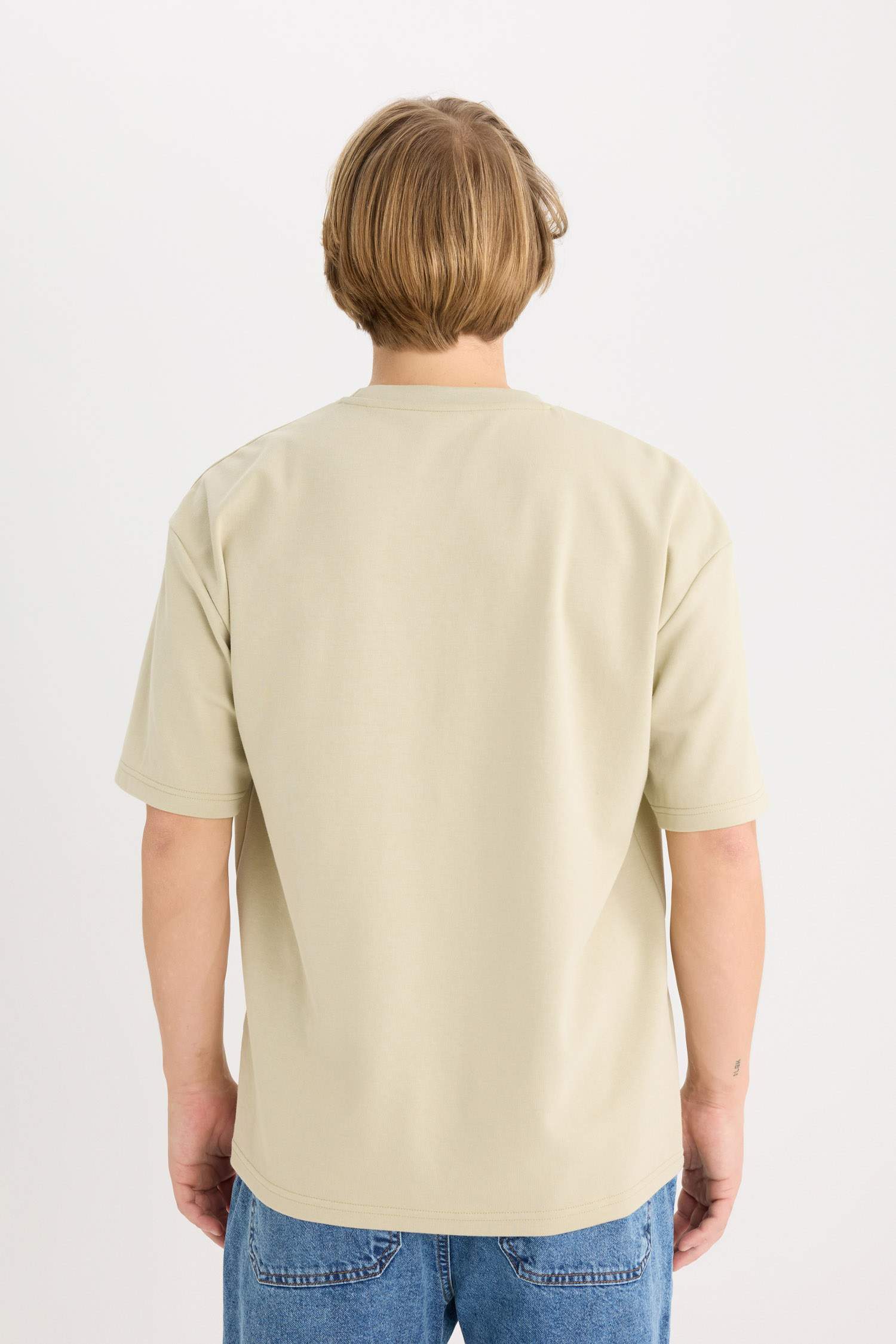 Oversize Fit Crew Neck Basic Heavy Fabric T-Shirt