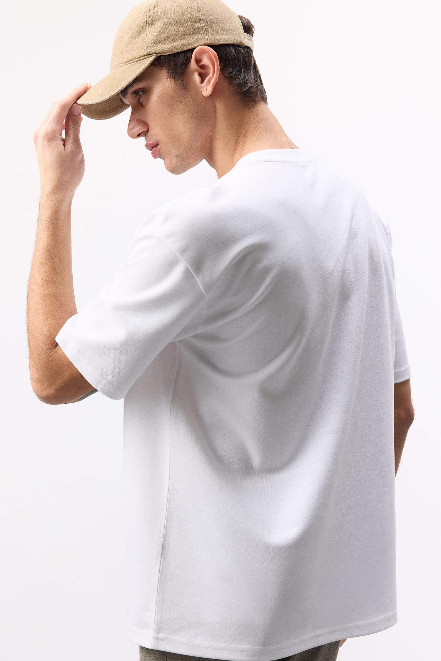 Oversize Fit Crew Neck Basic Heavy Fabric T-Shirt