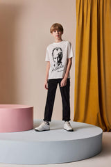 Boys 23 April Children's Day Flat Leg Gabardine Pants