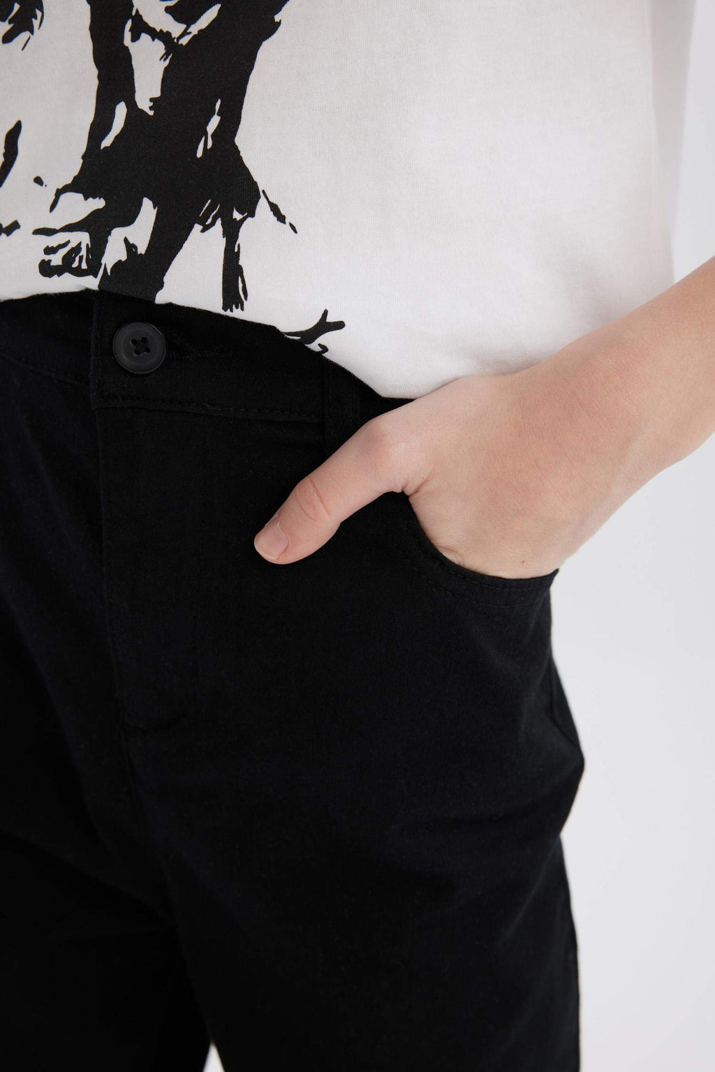 Boys 23 April Children's Day Flat Leg Gabardine Pants