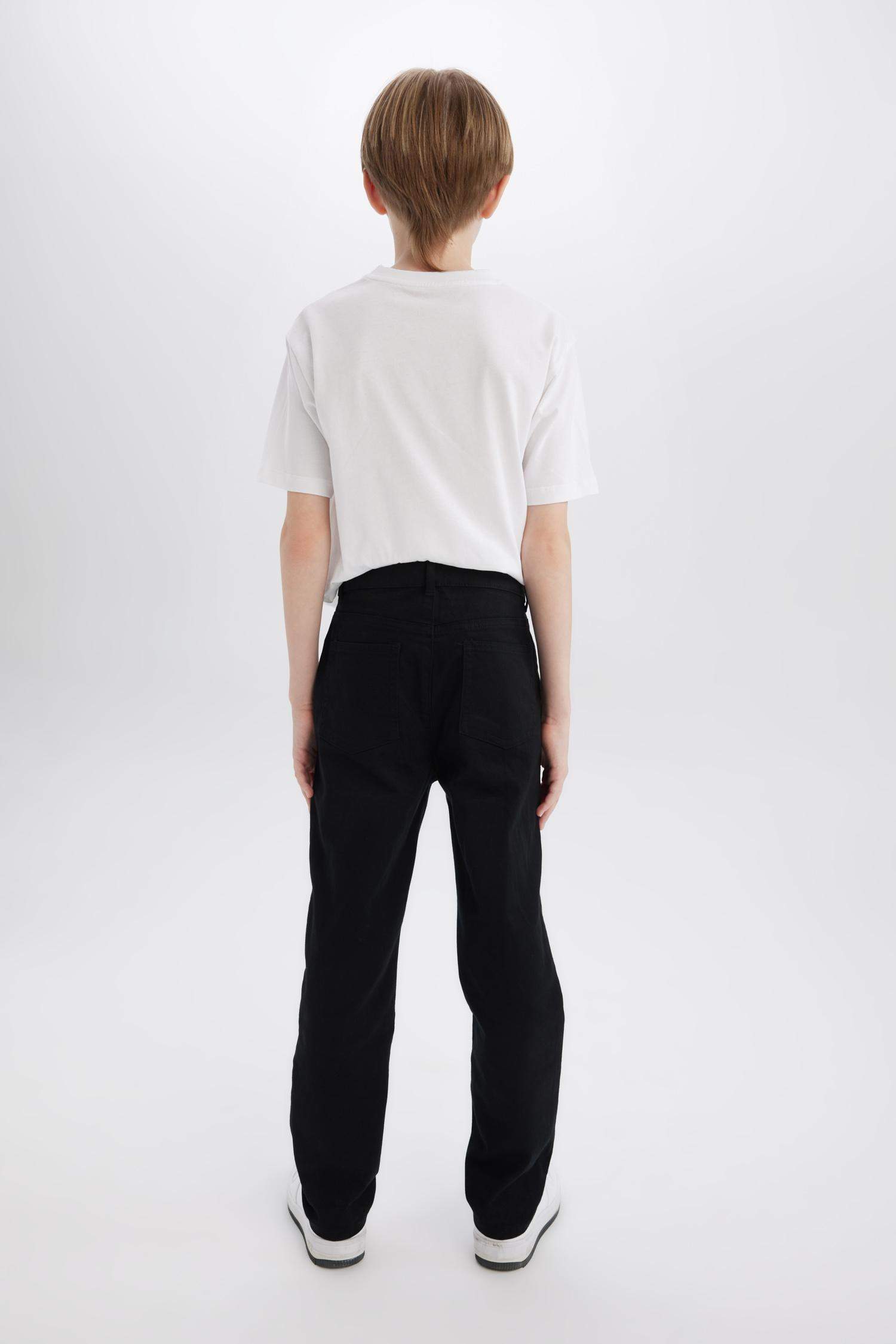 Boys 23 April Children's Day Flat Leg Gabardine Pants