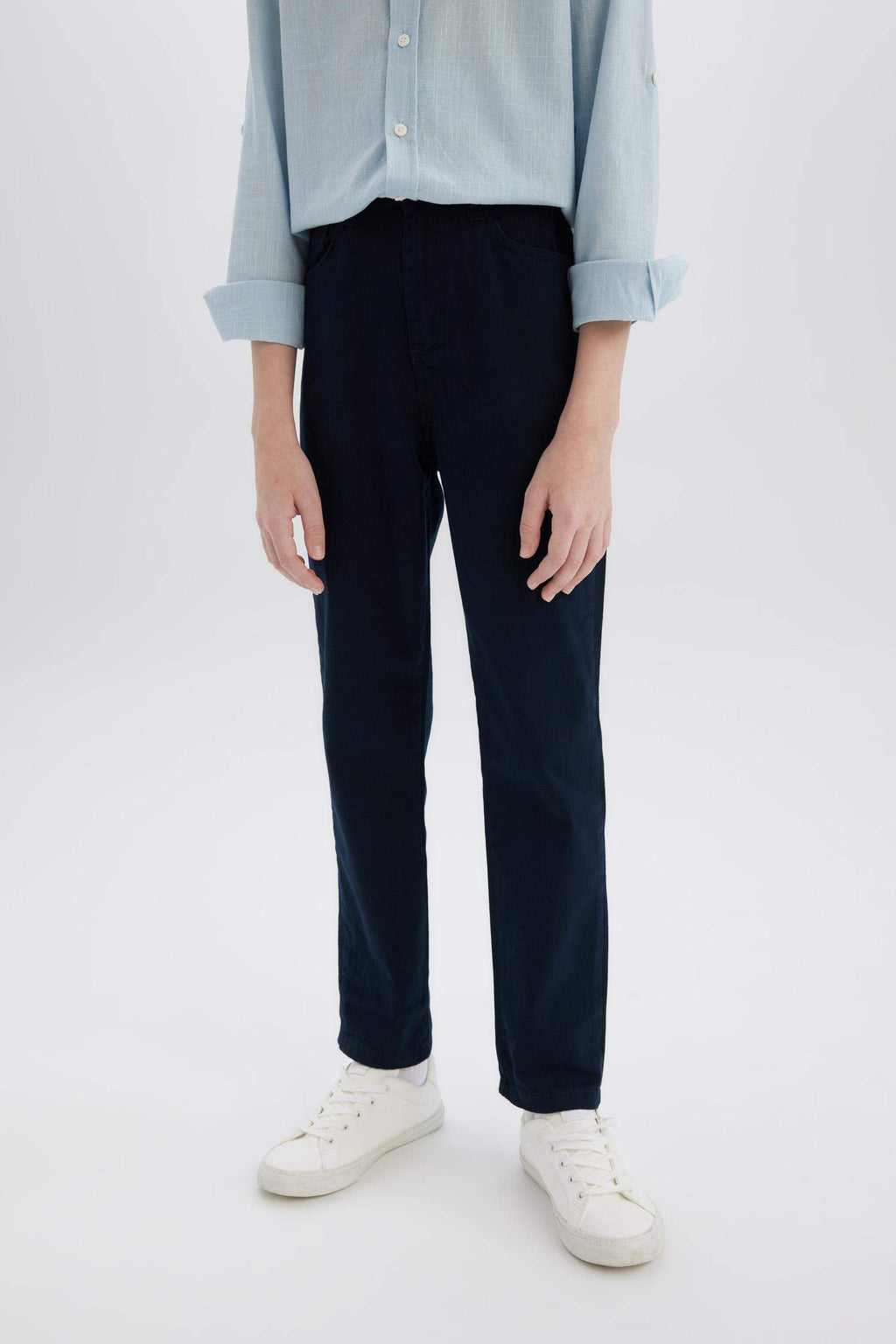 Boys 23 April Children's Day Flat Leg Gabardine Pants