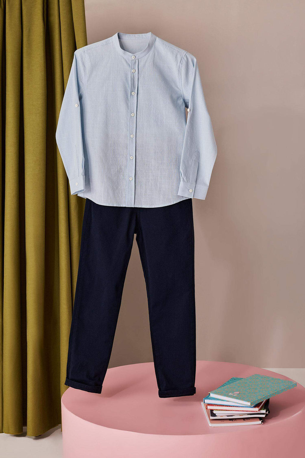 Boys 23 April Children's Day Flat Leg Gabardine Pants