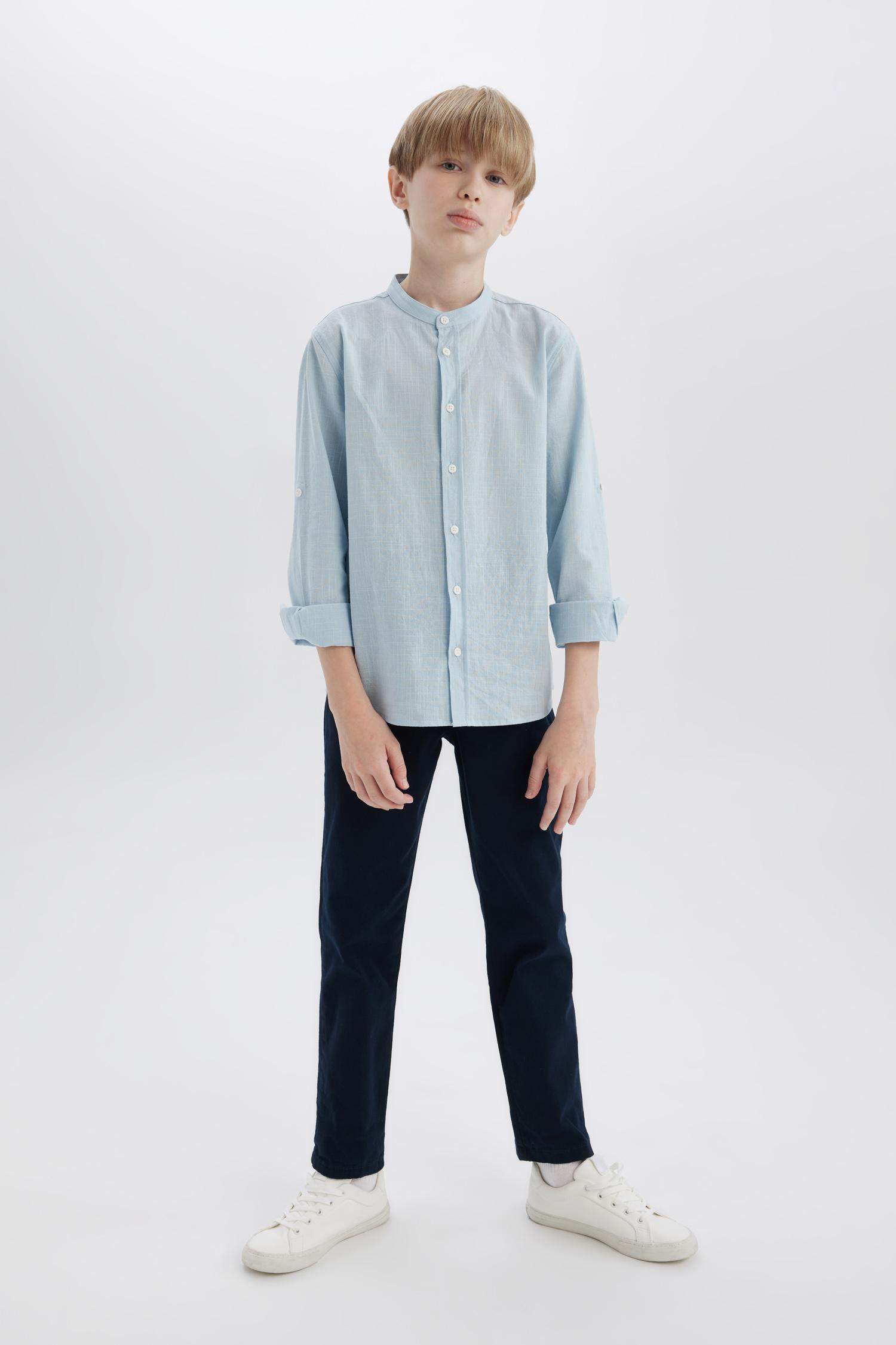 Boys 23 April Children's Day Flat Leg Gabardine Pants