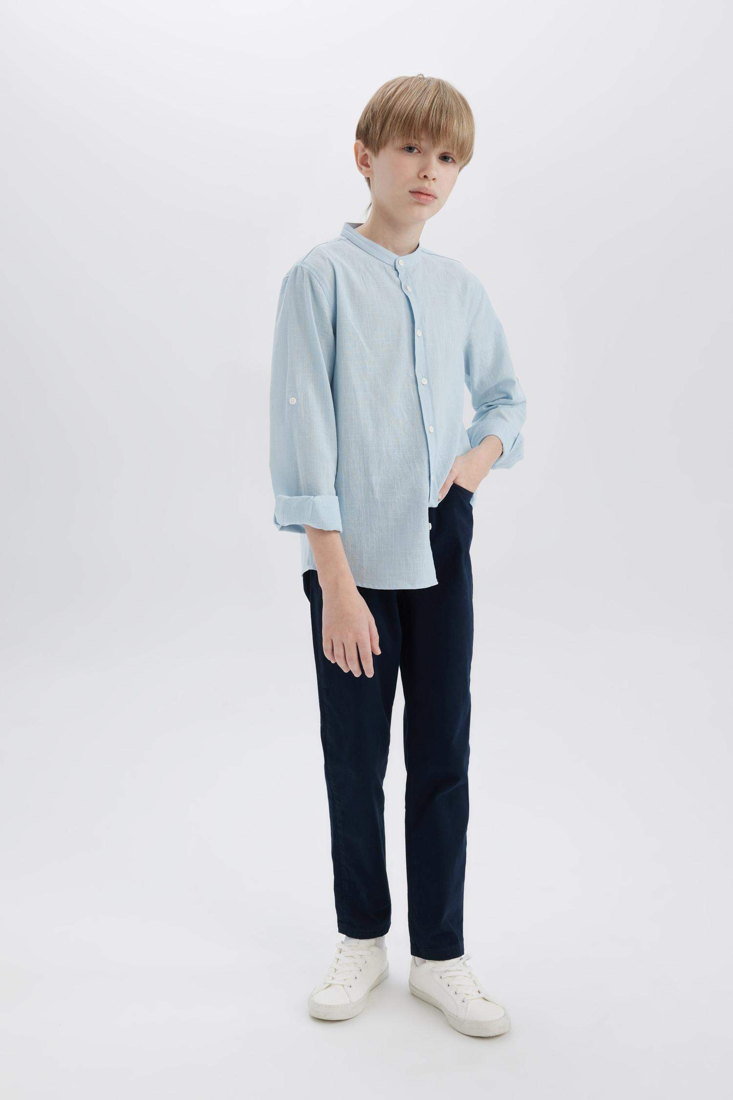 Boys 23 April Children's Day Flat Leg Gabardine Pants