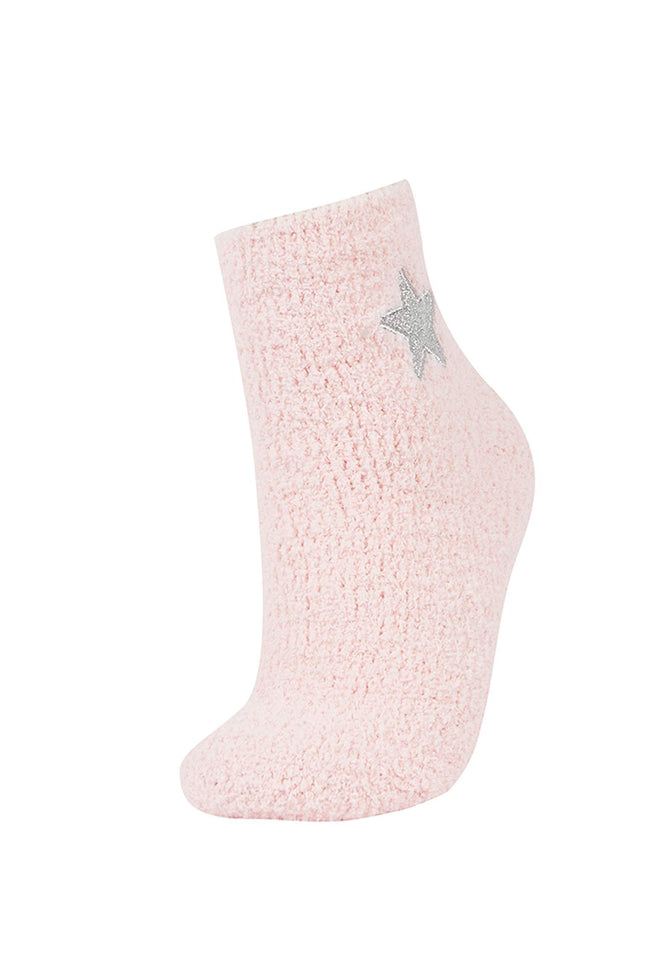 Women's Star Pattern Embroidered 2-Pack House Socks Main Image