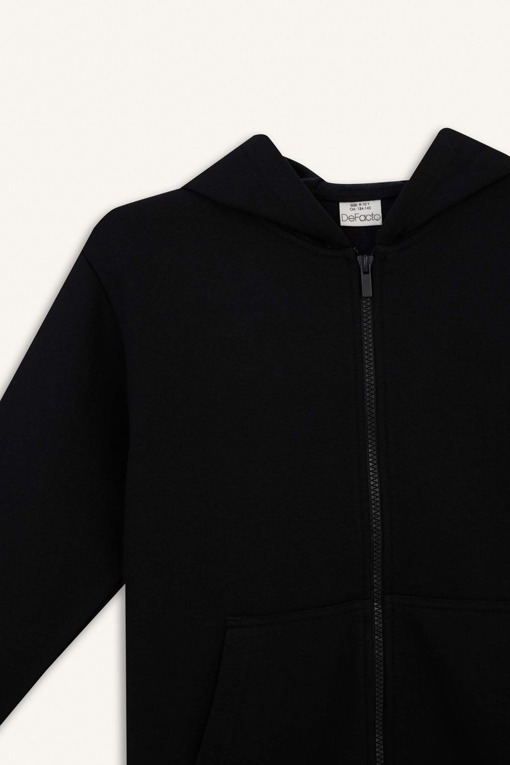 boys Basic Plain School Zippered Hooded Sweatshirt