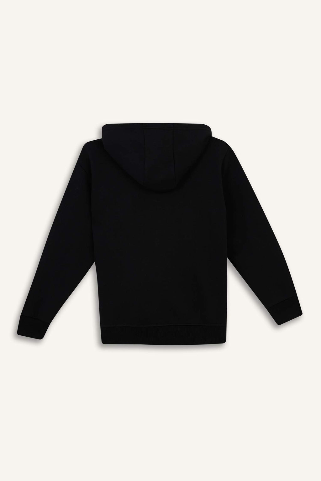 boys Basic Plain School Zippered Hooded Sweatshirt