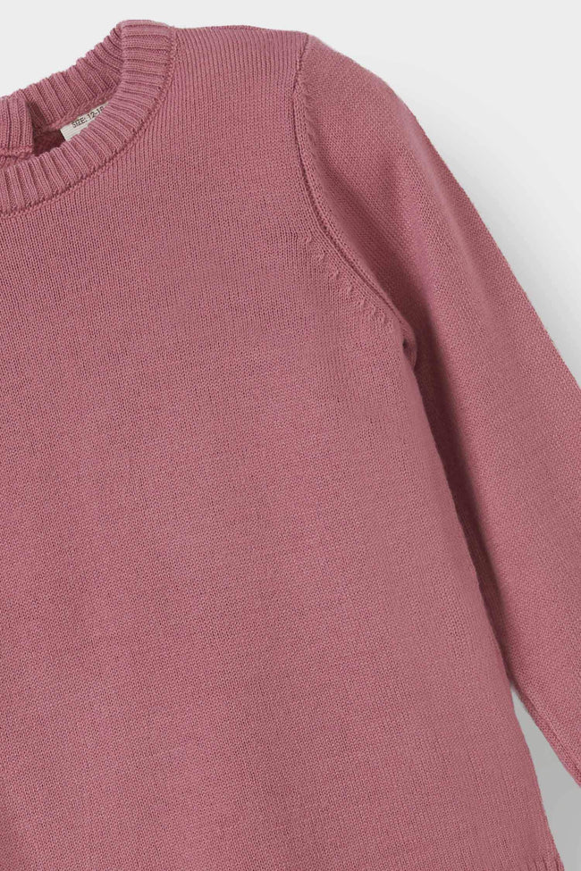 Baby Girl Crew Neck Knitted Sweater Main Image