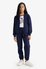 Girls Elastic Waist Basic Plain School Jogger Sweatpants