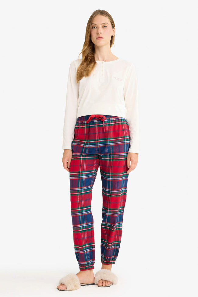Plaid Long Flannel Pajama Bottom Hover Image