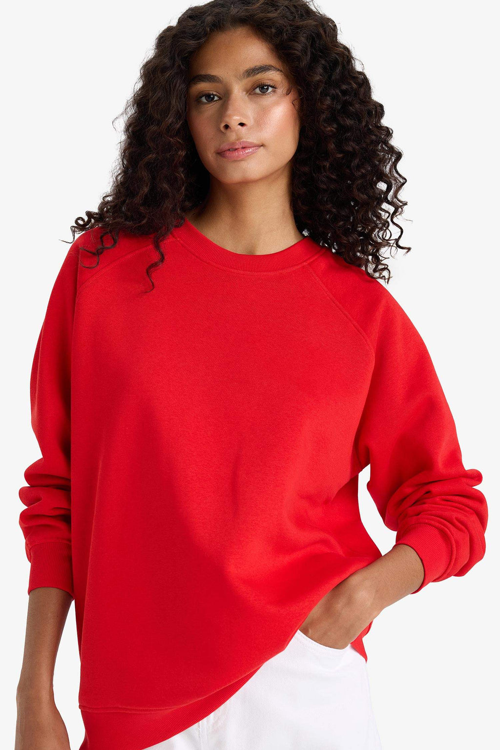 Oversized, loose fit, crew neck, basic, simple thick sweatshirt