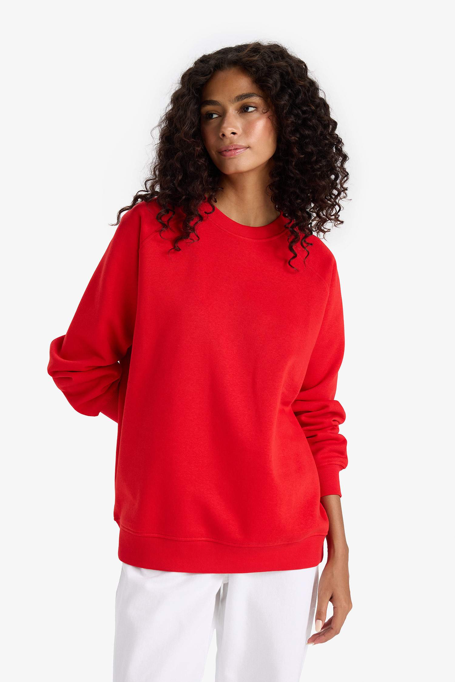 Oversized, loose fit, crew neck, basic, simple thick sweatshirt