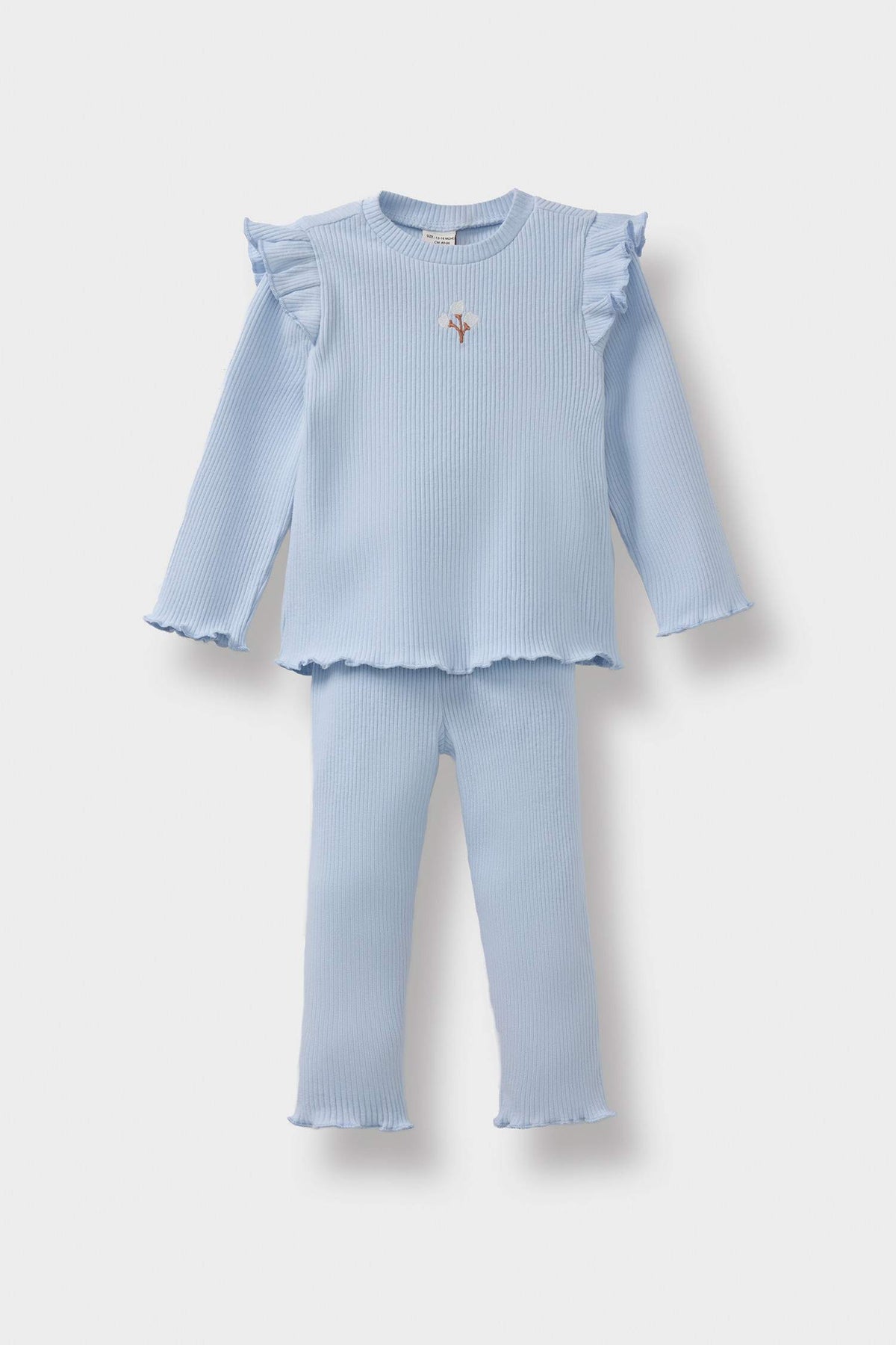 Baby Girl 2-Piece Set Floral Long Sleeve Ribbed Camisole T-Shirt and Leggings