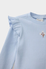 Baby Girl 2-Piece Set Floral Long Sleeve Ribbed Camisole T-Shirt and Leggings