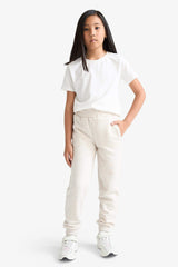 Girls Standard Fit Basic Plain Elastic Waist School Jogger Tracksuit Bottoms