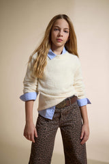 Girls' Crew Neck Knitted Sweater