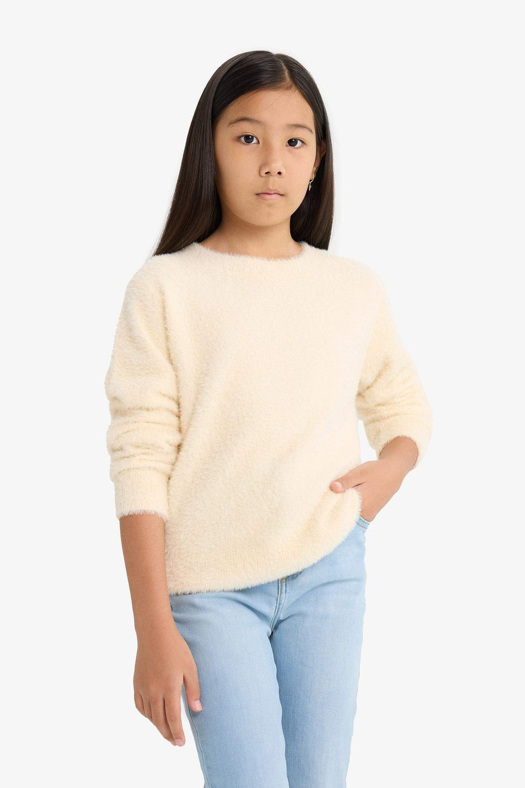 Girls' Crew Neck Knitted Sweater