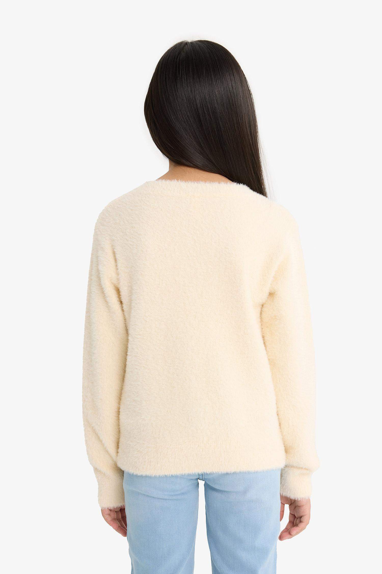 Girls' Crew Neck Knitted Sweater