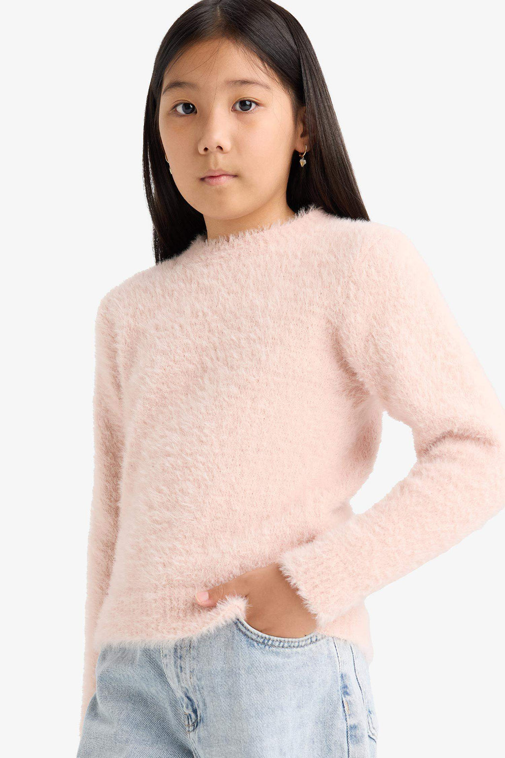 Girls' Crew Neck Knitted Sweater