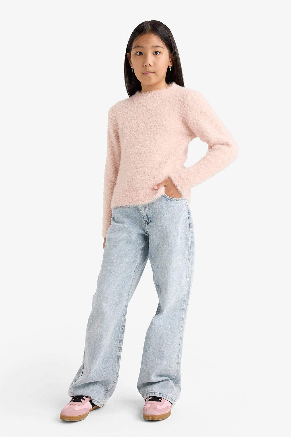 Girls' Crew Neck Knitted Sweater