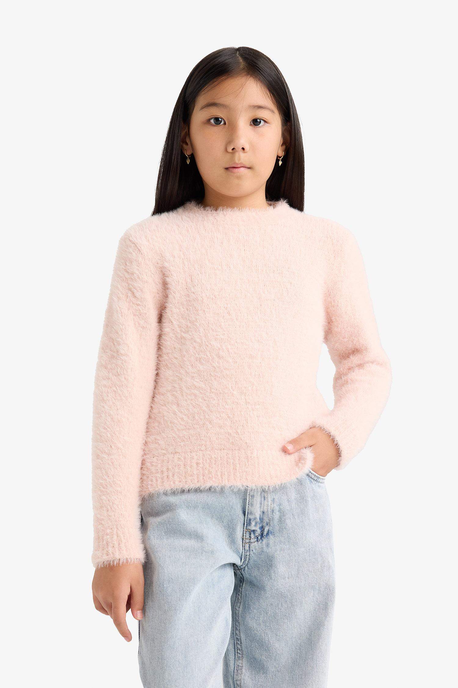 Girls' Crew Neck Knitted Sweater