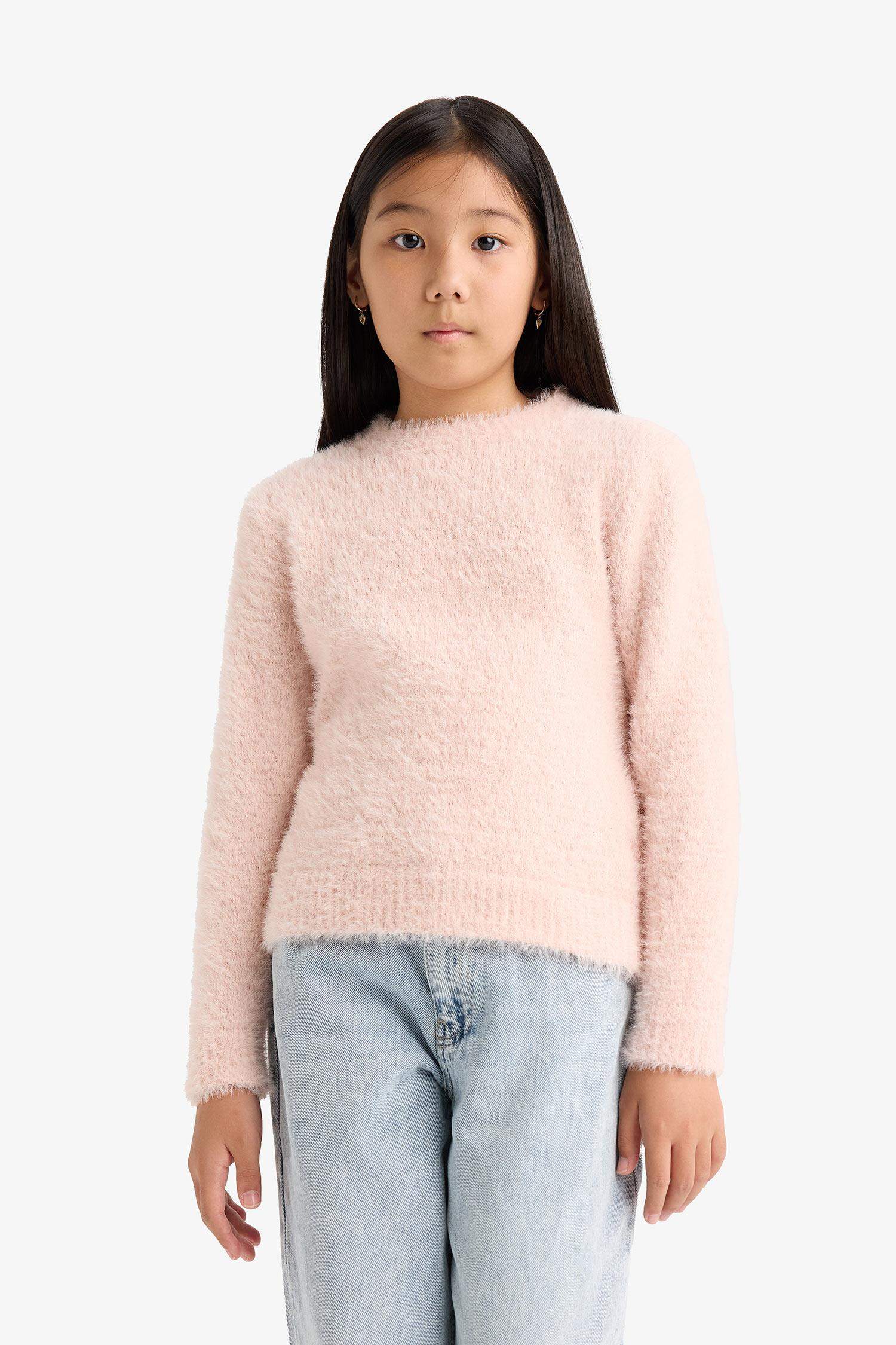 Girls' Crew Neck Knitted Sweater
