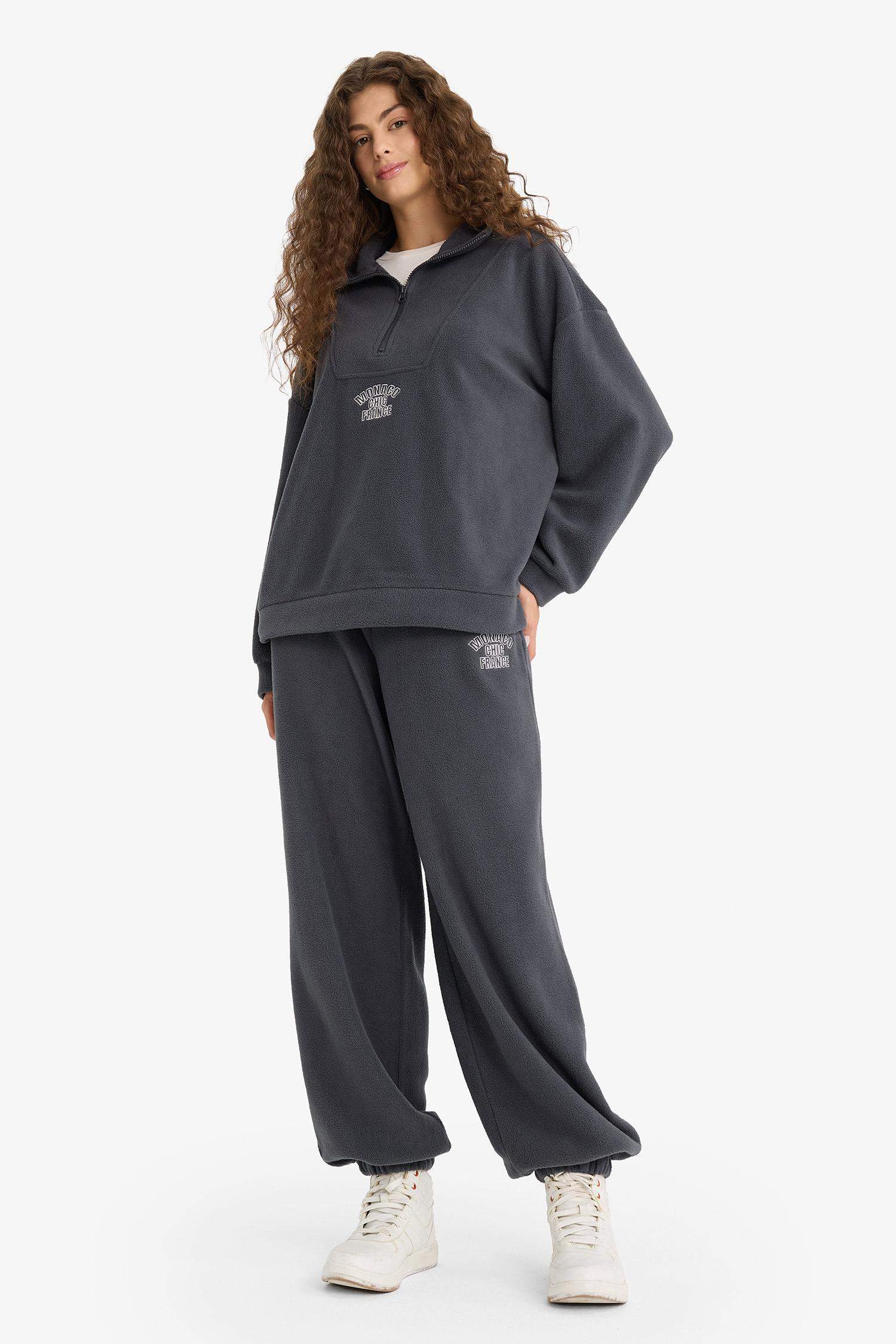 Standard Fit Drawstring Waist Pocket Polar Fleece Sweatpants