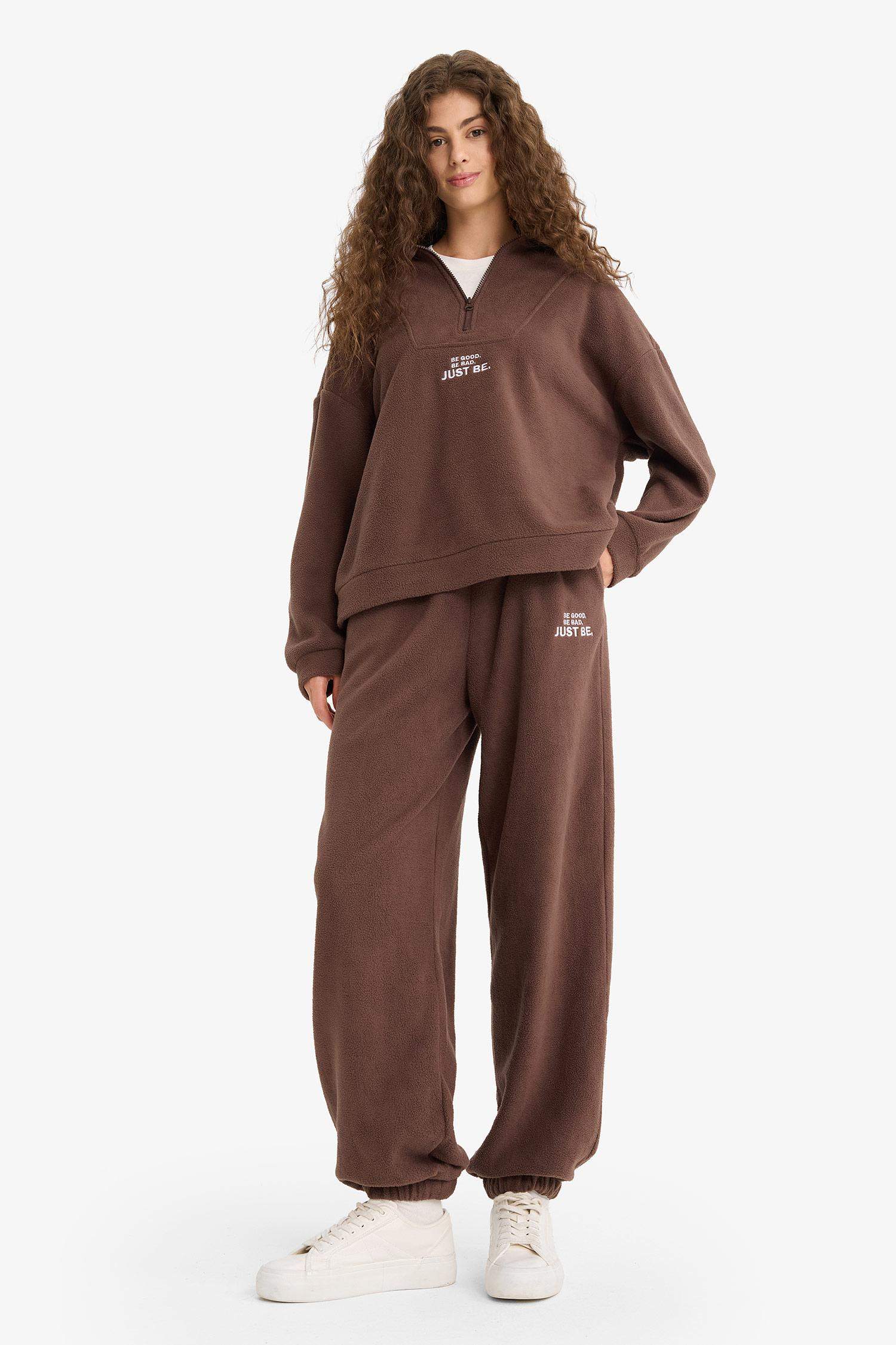 Standard Fit Drawstring Waist Pocket Polar Fleece Sweatpants