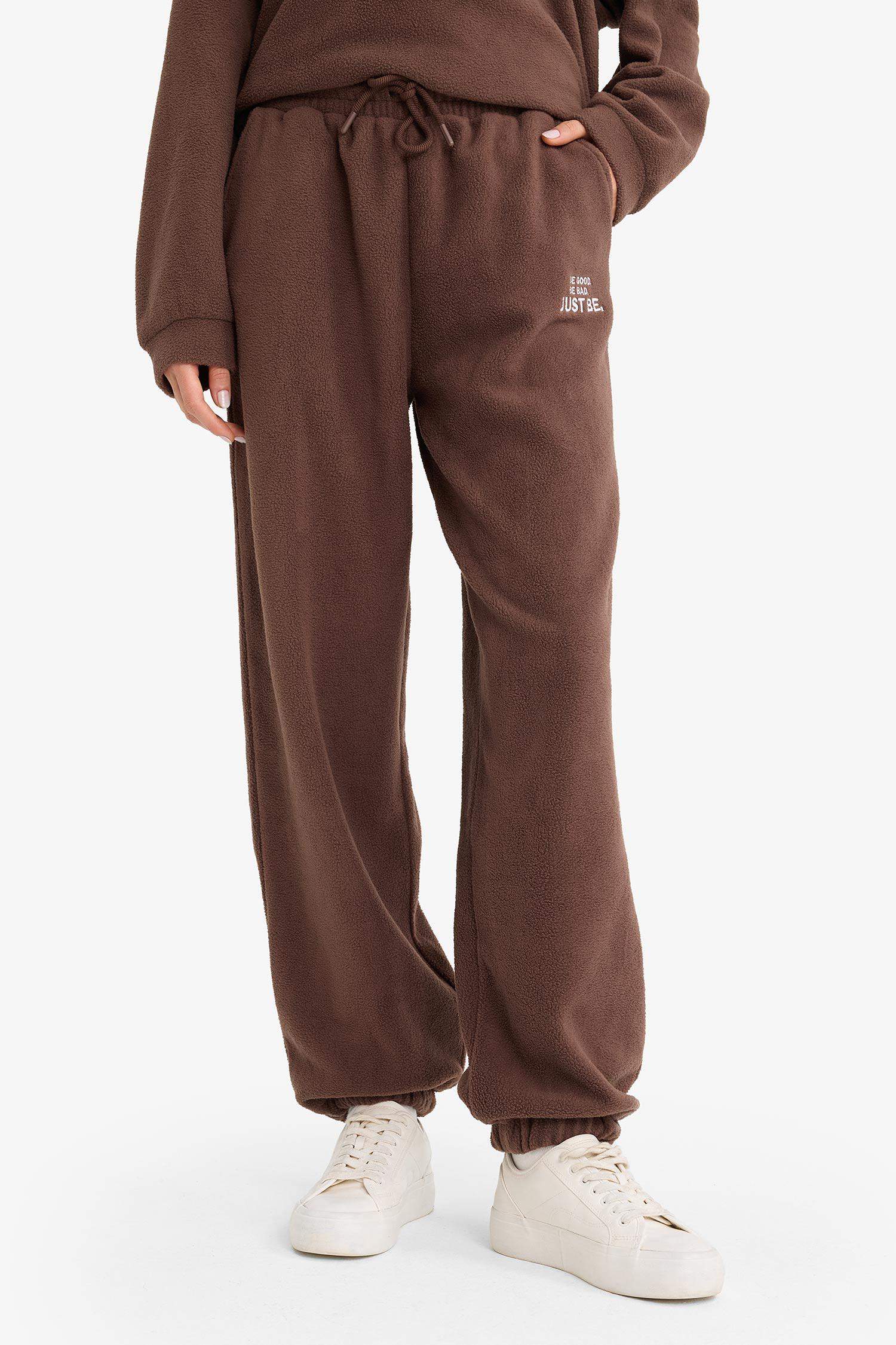 Standard Fit Drawstring Waist Pocket Polar Fleece Sweatpants