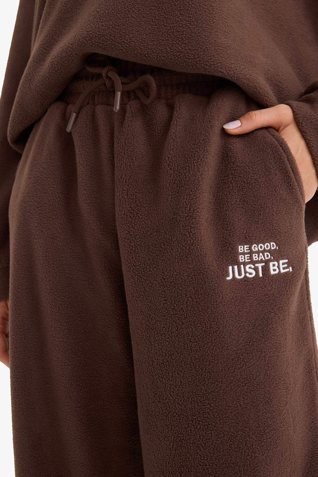 Standard Fit Drawstring Waist Pocket Polar Fleece Sweatpants