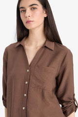 Regular fit, long sleeve shirt with shirt collar